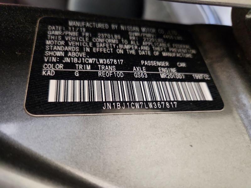 56168936 :رقم المزاد ، JN1BJ1CW7LW367817 vin ، 2020 Nissan Rogue Sport مزاد بيع