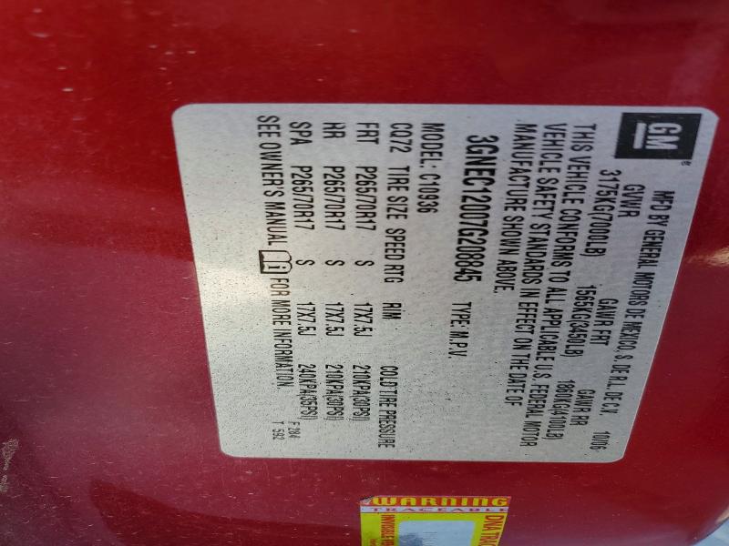 2007 Chevrolet Avalanche მანქანა იყიდება აუქციონზე, vin: 3GNEC12007G208845, აუქციონის ნომერი: 58156956