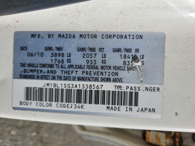 Aukcja sprzedaży 2010 Mazda 3, vin: JM1BL1SG3A1338567, numer aukcji: 55398156