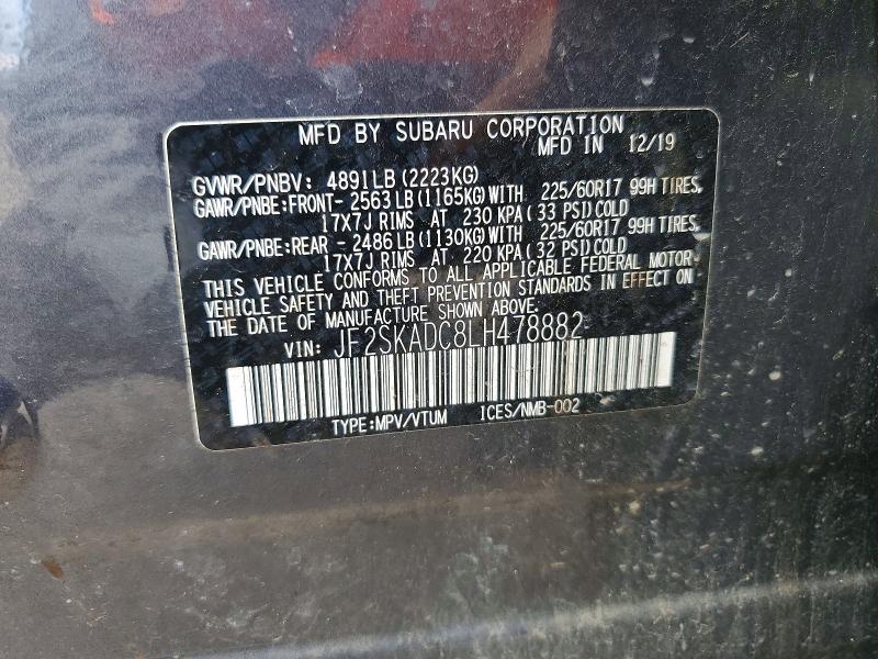 Продажа на аукционе авто 2020 Subaru Forester, vin: JF2SKADC8LH478882, номер лота: 56152206