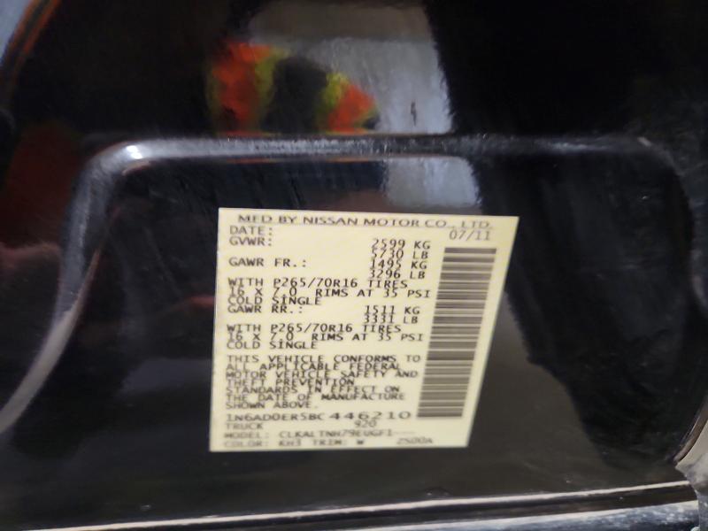 Продажа на аукционе авто 2011 Nissan Frontier, vin: 1N6AD0ER5BC446210, номер лота: 57627176