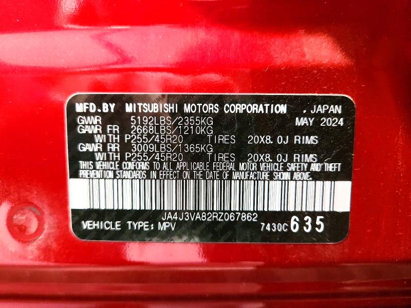 Продаж на аукціоні авто 2024 Mitsubishi Outlander, vin: JA4J3VA82RZ067862, номер лоту: 55682636