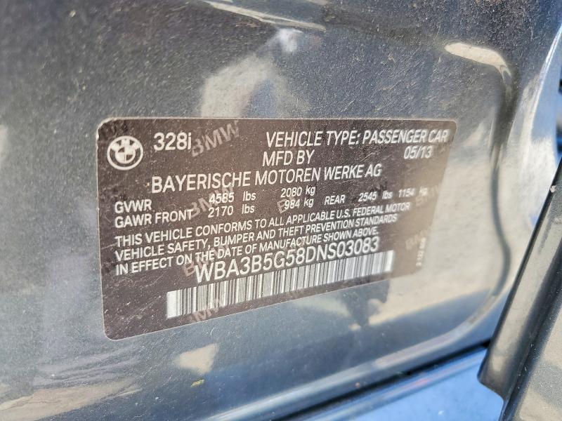 2013 Bmw 328 მანქანა იყიდება აუქციონზე, vin: WBA3B5G58DNS03083, აუქციონის ნომერი: 54184636