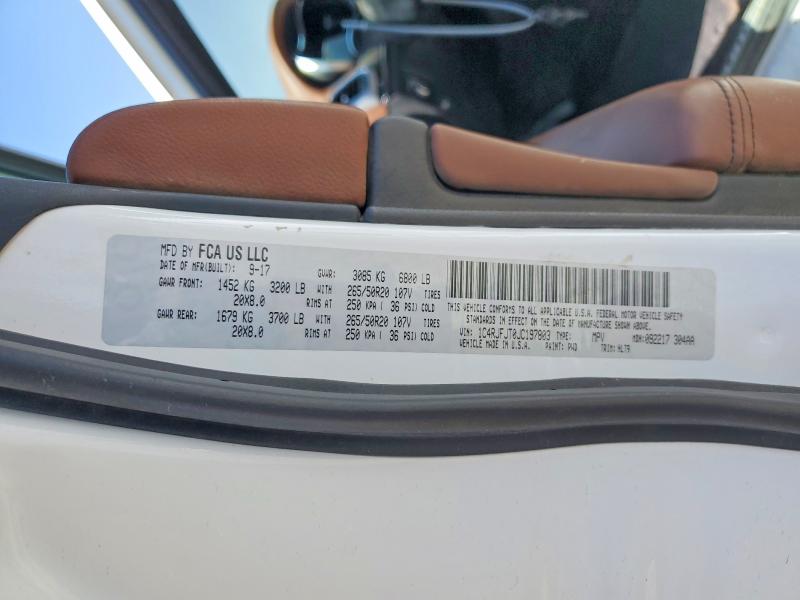 Продажа на аукционе авто 2018 Jeep Grand Cherokee, vin: 1C4RJFJT0JC197803, номер лота: 57939806