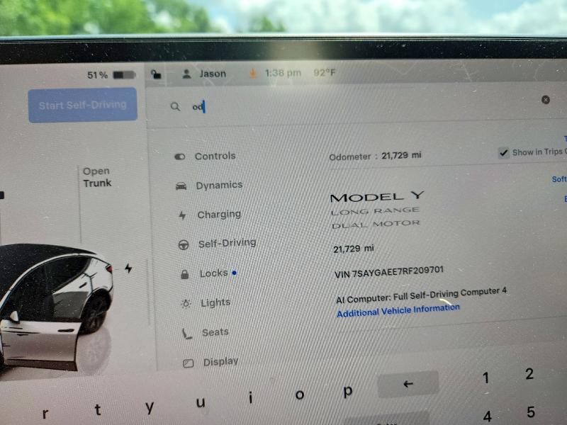 2024 Tesla Model Y მანქანა იყიდება აუქციონზე, vin: 7SAYGAEE7RF209701, აუქციონის ნომერი: 57852046