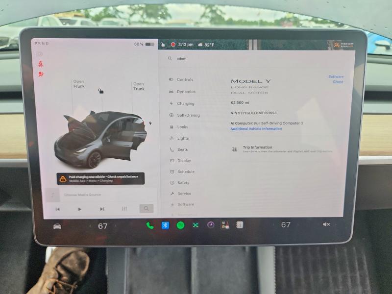 57064776 :رقم المزاد ، 5YJYGDEE8MF158653 vin ، 2021 Tesla Model Y مزاد بيع