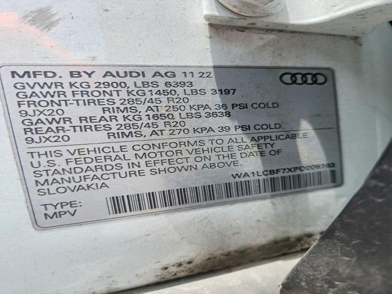 Aukcja sprzedaży 2023 Audi Q7, vin: WA1LCBF7XPD006163, numer aukcji: 58841726