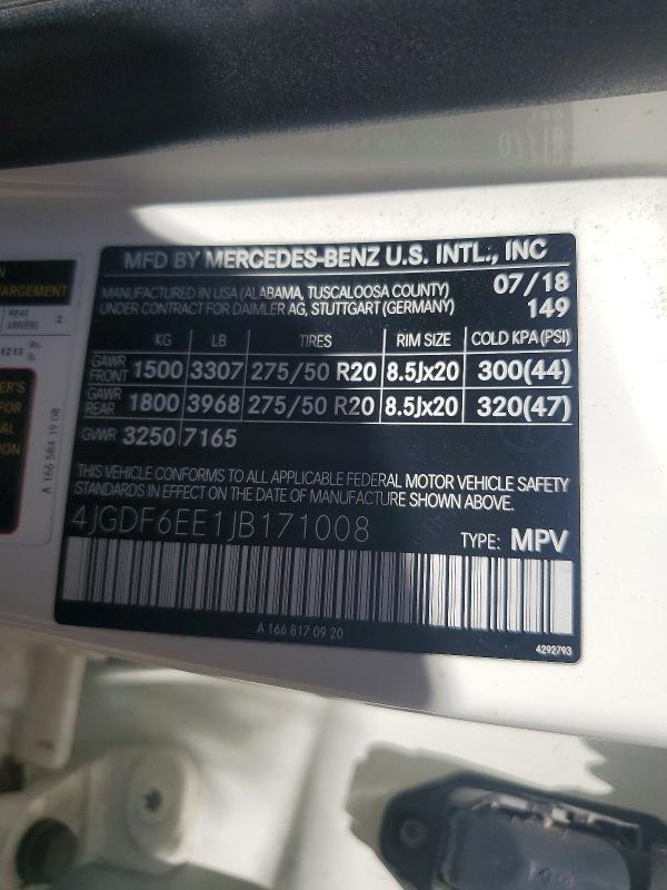 Продаж на аукціоні авто 2018 Mercedes-benz Gls, vin: 4JGDF6EE1JB171008, номер лоту: 56716726