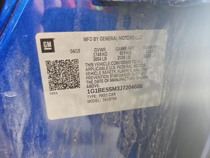 Aukcja sprzedaży 2018 Chevrolet Cruze, vin: 1G1BE5SM3J7204686, numer aukcji: 58623246