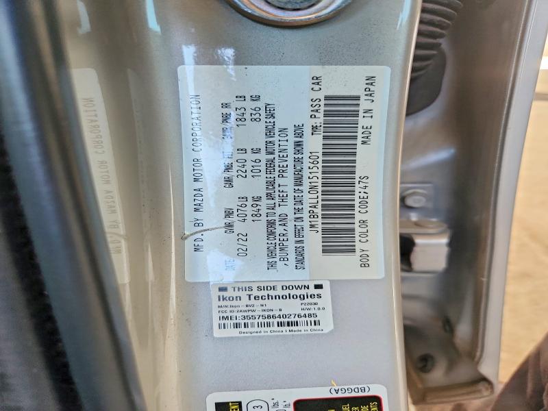 57491576 :رقم المزاد ، JM1BPALL0N1515601 vin ، 2022 Mazda 3 مزاد بيع
