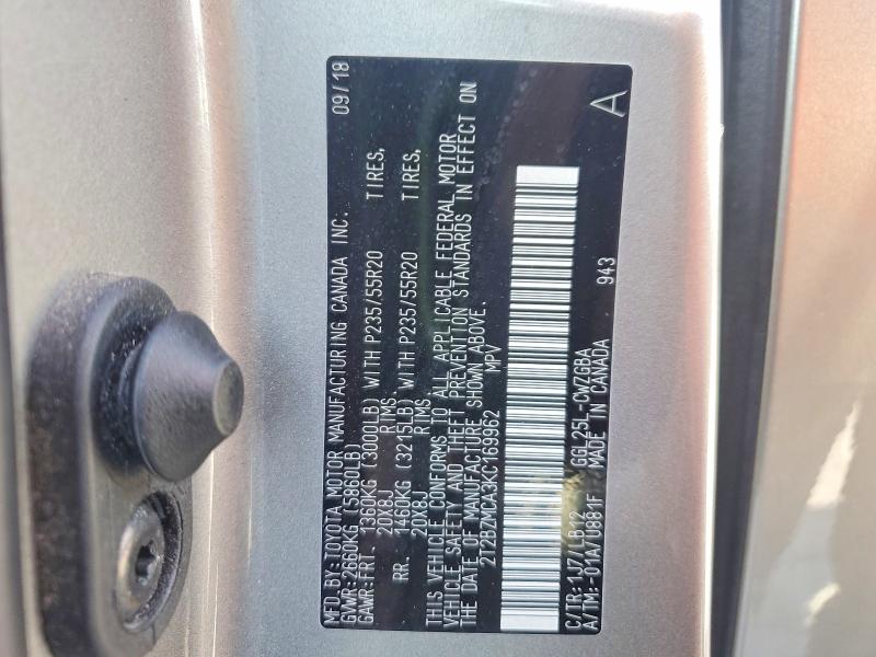 56681256 :رقم المزاد ، 2T2BZMCA3KC169962 vin ، 2019 Lexus Rx 350 مزاد بيع