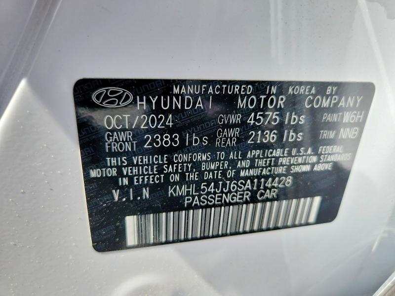 56581786 :رقم المزاد ، KMHL54JJ6SA114428 vin ، 2025 Hyundai Sonata Hybrid مزاد بيع