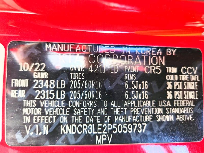 59013316 :رقم المزاد ، KNDCR3LE2P5059737 vin ، 2023 Kia Niro مزاد بيع