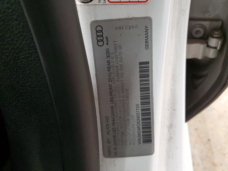 58850186 :رقم المزاد ، WAUW2AFCXGN031729 vin ، 2016 Audi S7 مزاد بيع