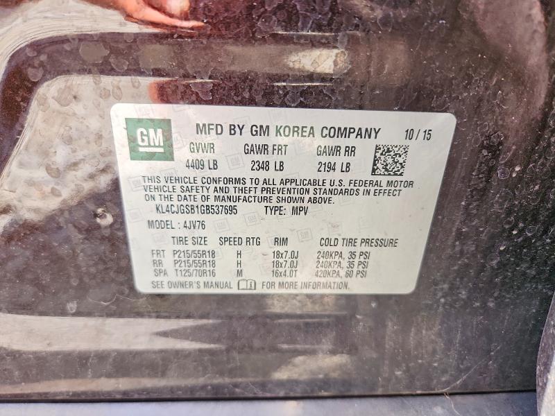 Продажа на аукционе авто 2016 Buick Encore, vin: KL4CJGSB1GB537695, номер лота: 56899226