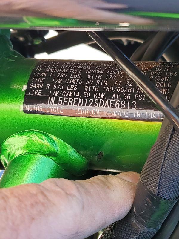 Aukcja sprzedaży 2025 Kawasaki Er650, vin: ML5EREN12SDAF6813, numer aukcji: 56829086