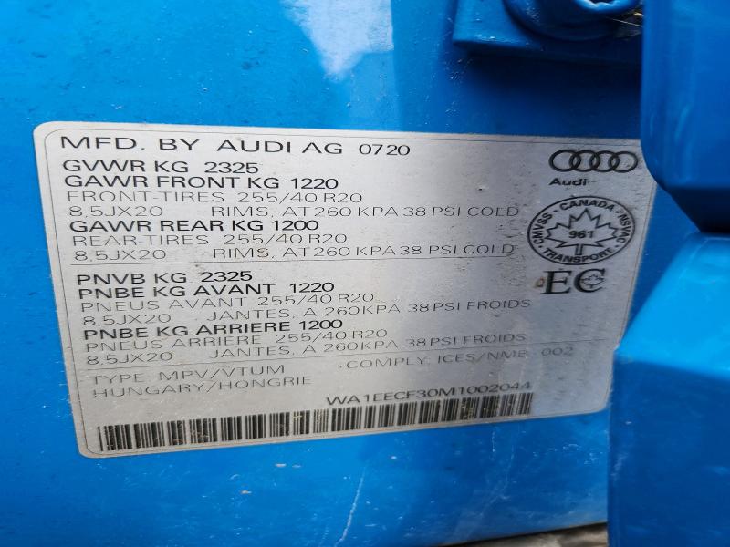 58561826 :رقم المزاد ، WA1EECF30M1002044 vin ، 2021 Audi Q3 مزاد بيع