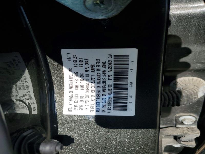 57688666 :رقم المزاد ، 1HGCR2F57DA183075 vin ، 2013 Honda Accord مزاد بيع