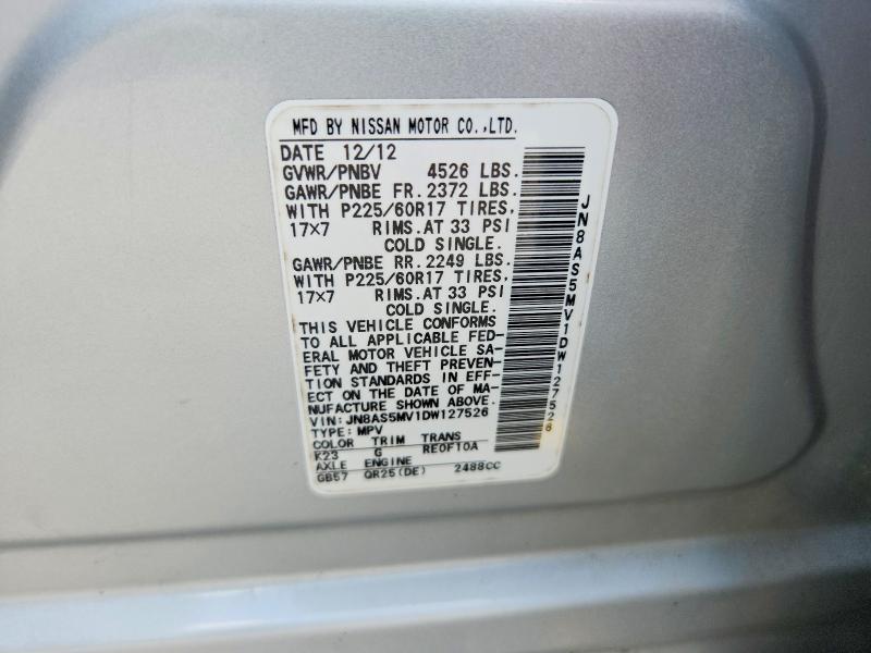 Продаж на аукціоні авто 2013 Nissan Rogue, vin: JN8AS5MV1DW127526, номер лоту: 85631265