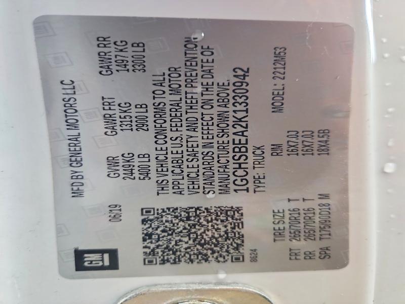 60051856 :رقم المزاد ، 1GCHSBEA2K1330942 vin ، 2019 Chevrolet Colorado مزاد بيع