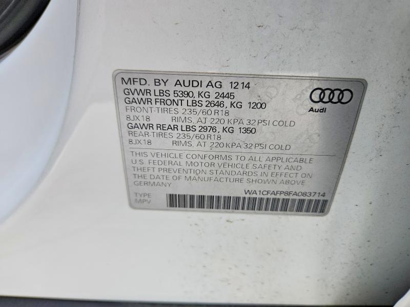 Продажа на аукционе авто 2015 Audi Q5, vin: WA1CFAFP8FA083714, номер лота: 55305856