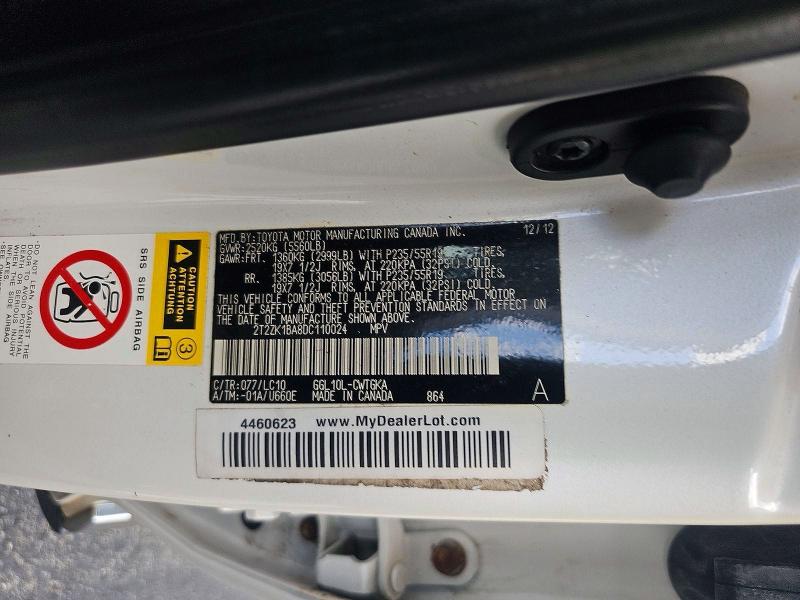 Продажа на аукционе авто 2013 Lexus Rx, vin: 2T2ZK1BA8DC110024, номер лота: 59530076