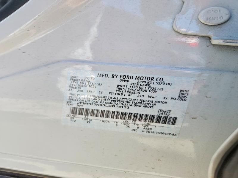 Aukcja sprzedaży 2020 Ford Edge, vin: 2FMPK3K90LBB14133, numer aukcji: 55515966