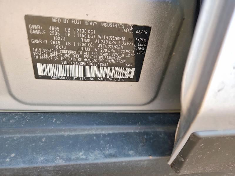 Aukcja sprzedaży 2016 Subaru Outback, vin: 4S4BSBNC3G3218553, numer aukcji: 57191696