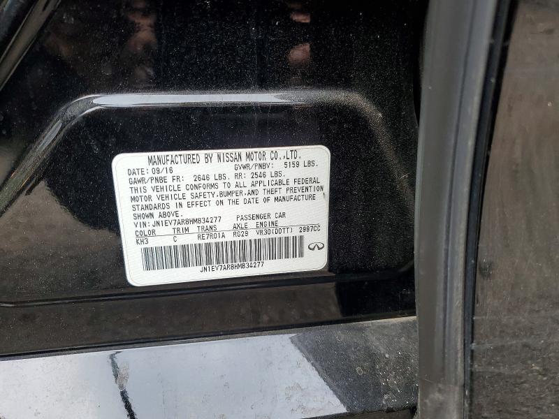 56901596 :رقم المزاد ، JN1EV7AR8HM834277 vin ، 2017 Infiniti Q50 مزاد بيع