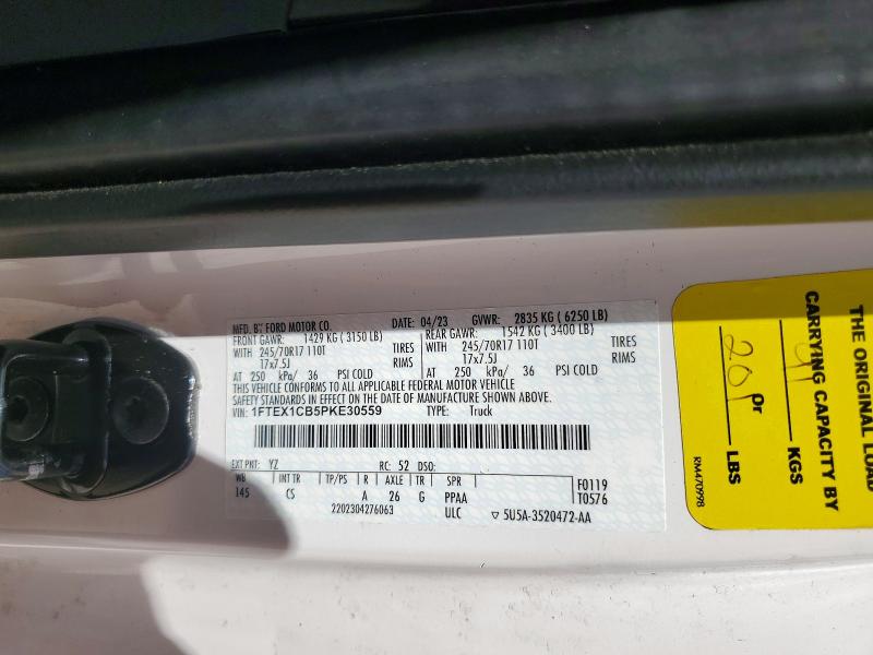 Продажа на аукционе авто 2023 Ford F150, vin: 1FTEX1CB5PKE30559, номер лота: 59114136