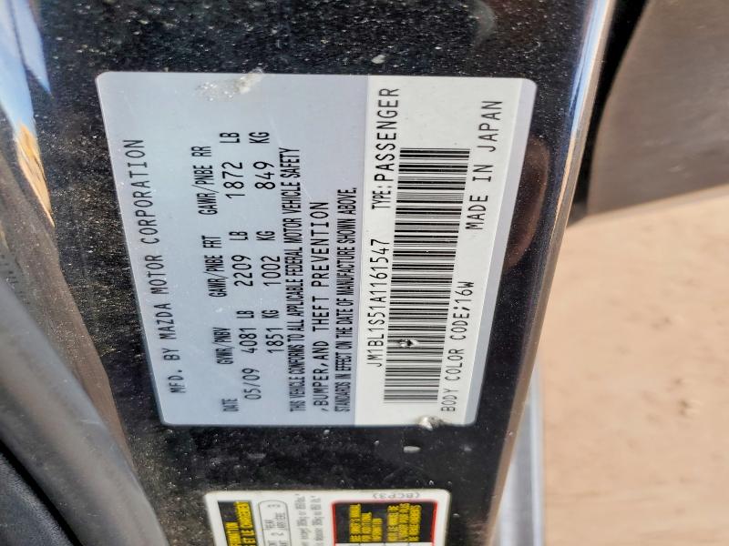 57359736 :رقم المزاد ، JM1BL1S51A1161547 vin ، 2010 Mazda 3 مزاد بيع