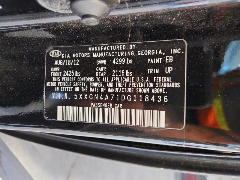 Aukcja sprzedaży 2013 Kia Optima, vin: 5XXGN4A71DG118436, numer aukcji: 56074866