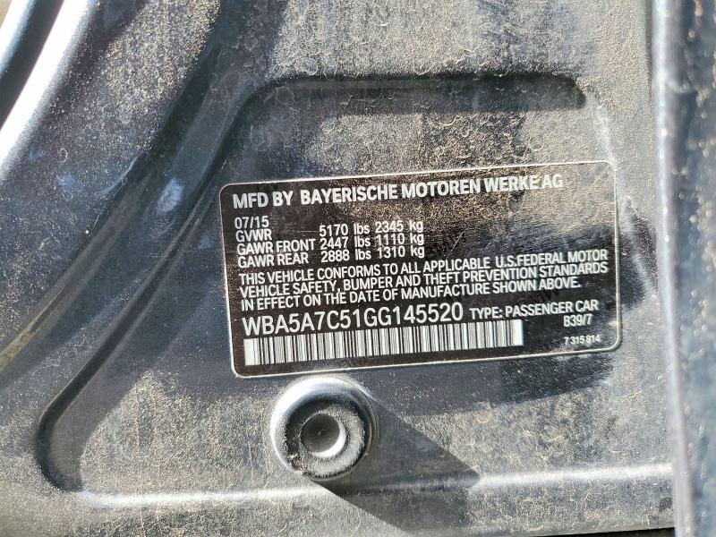 2016 Bmw 528 მანქანა იყიდება აუქციონზე, vin: WBA5A7C51GG145520, აუქციონის ნომერი: 59152276