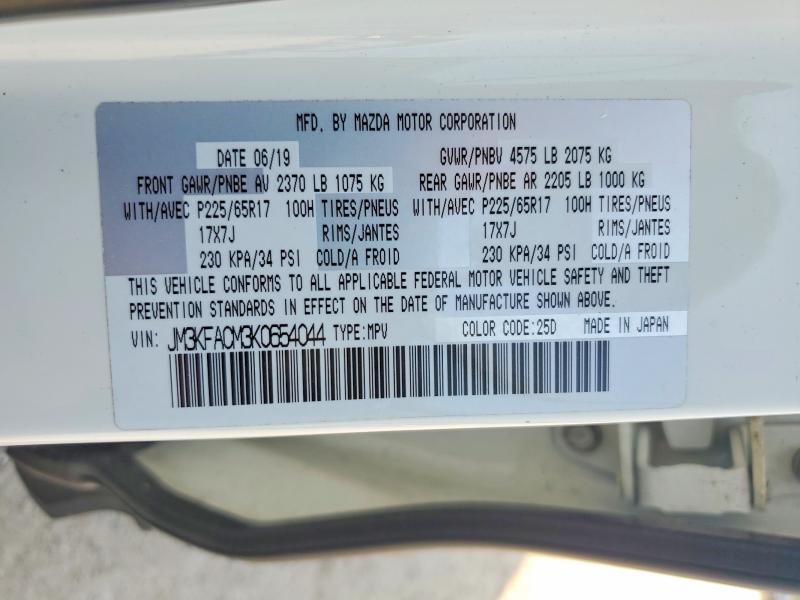 Aukcja sprzedaży 2019 Mazda Cx-5, vin: JM3KFACM3K0654044, numer aukcji: 74515895