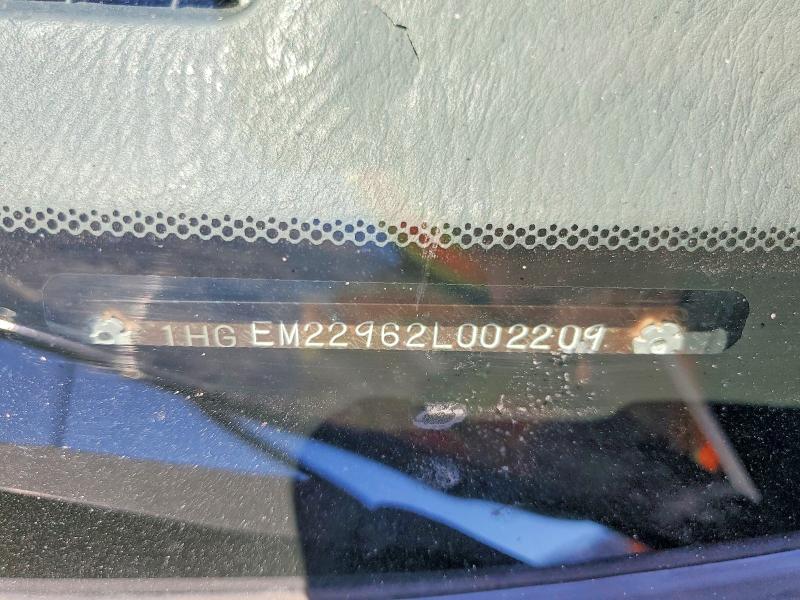 2002 Honda Civic მანქანა იყიდება აუქციონზე, vin: 1HGEM22962L002209, აუქციონის ნომერი: 56152656