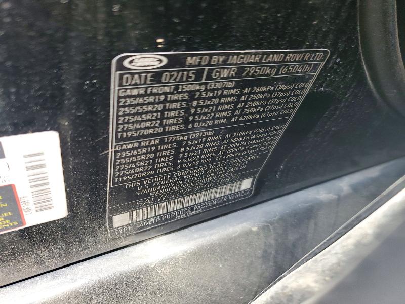 Продажа на аукционе авто 2015 Land Rover Range Rover Sport, vin: SALWG2VF9FA618878, номер лота: 55422456