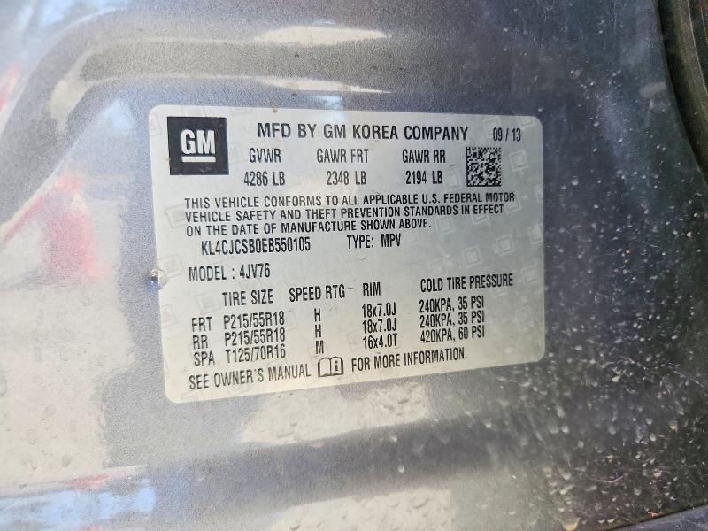 2014 Buick Encore მანქანა იყიდება აუქციონზე, vin: KL4CJCSB0EB550105, აუქციონის ნომერი: 56126406