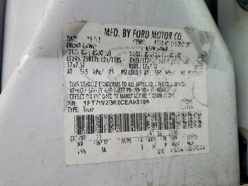 Auction sale of the 2012 Ford F250, vin: 1FT7W2B62CEA93198, lot number: 54710506