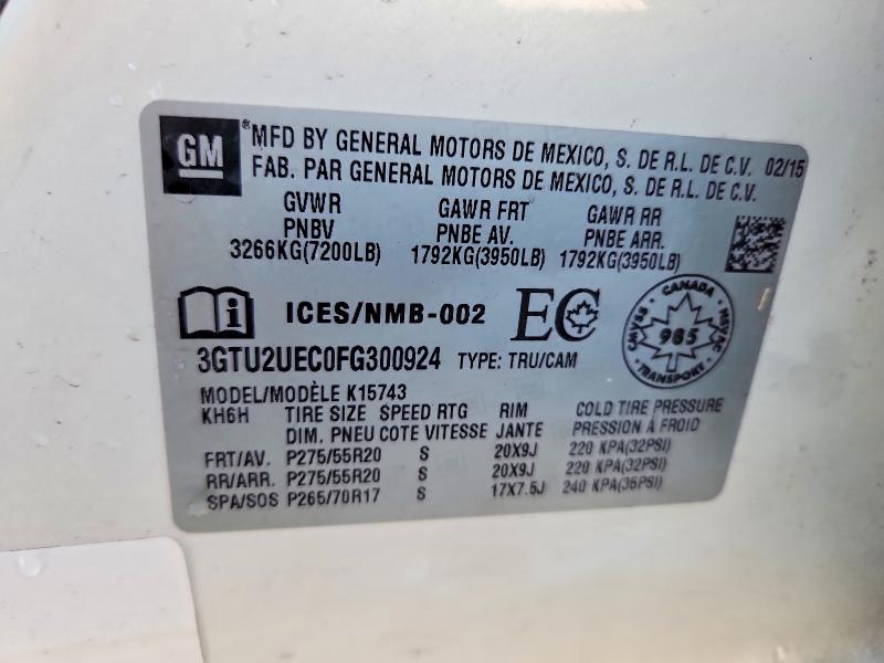 56969216 :رقم المزاد ، 3GTU2UEC0FG300924 vin ، 2015 Gmc Sierra مزاد بيع