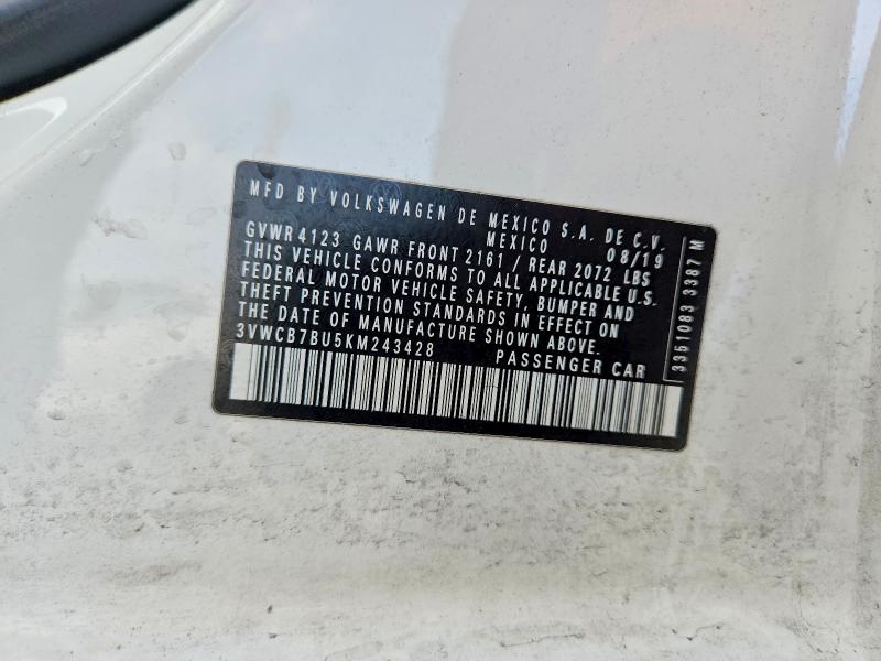 Продаж на аукціоні авто 2019 Volkswagen Jetta, vin: 3VWCB7BU5KM243428, номер лоту: 55442536