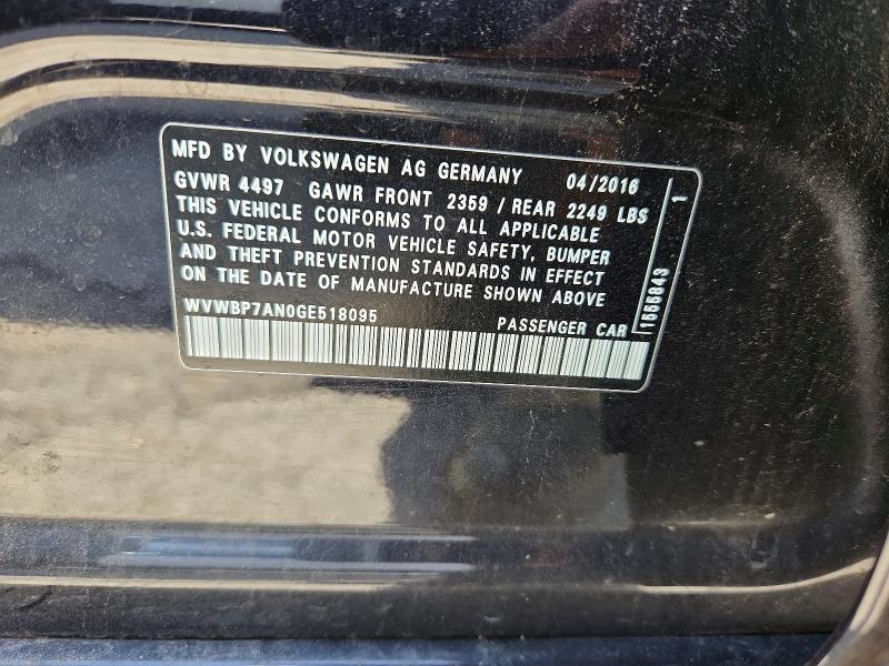 Aukcja sprzedaży 2016 Volkswagen Cc, vin: WVWBP7AN0GE518095, numer aukcji: 58009206