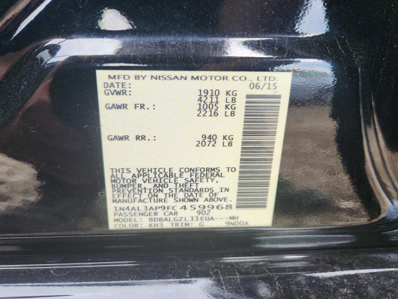 56466656 :رقم المزاد ، 1N4AL3AP9FC459968 vin ، 2015 Nissan Altima مزاد بيع
