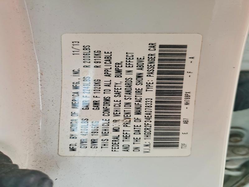 Aukcja sprzedaży 2014 Honda Accord, vin: 1HGCR2F34EA078333, numer aukcji: 56820426
