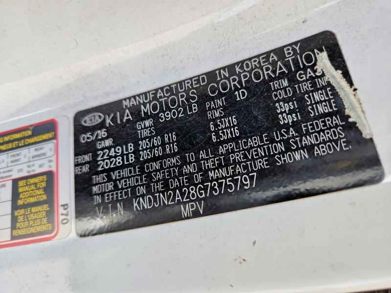 Продаж на аукціоні авто 2016 Kia Soul, vin: KNDJN2A28G7375797, номер лоту: 57543806