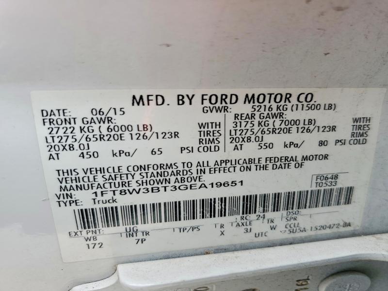Aukcja sprzedaży 2016 Ford F350, vin: 1FT8W3BT3GEA19651, numer aukcji: 56041936
