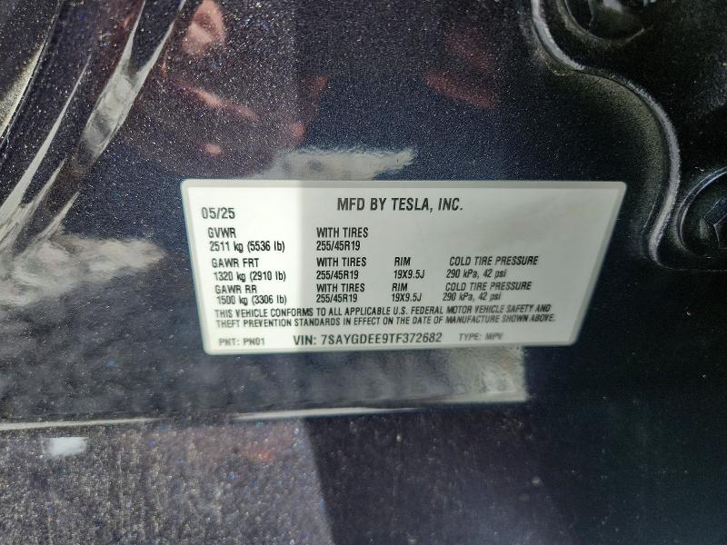 2026 Tesla Model Y მანქანა იყიდება აუქციონზე, vin: 7SAYGDEE9TF372682, აუქციონის ნომერი: 55735766