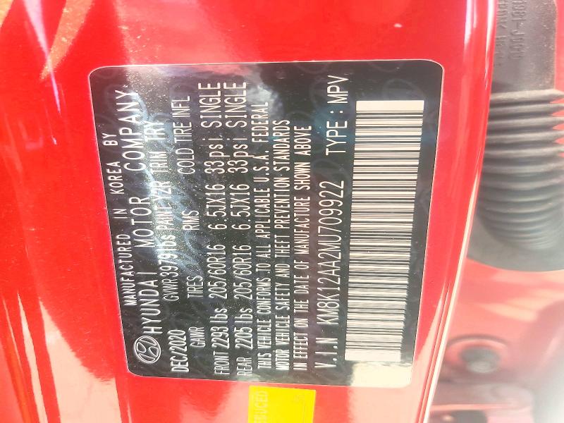 57376916 :رقم المزاد ، KM8K12AA2MU709922 vin ، 2021 Hyundai Kona مزاد بيع
