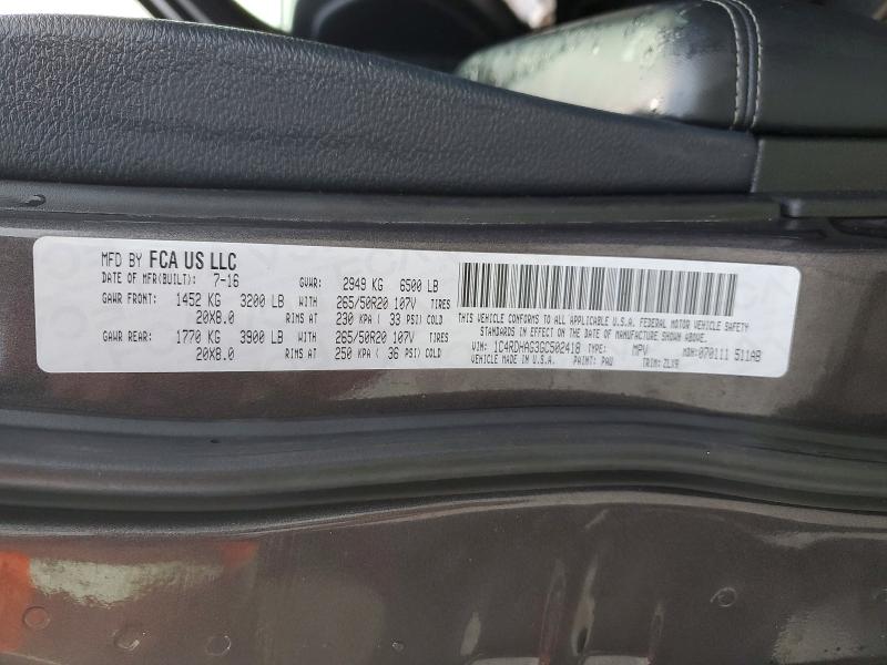 Продаж на аукціоні авто 2016 Dodge Durango, vin: 1C4RDHAG3GC502418, номер лоту: 57596786
