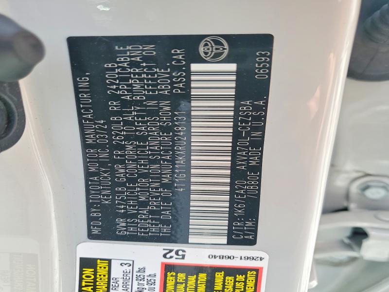 85448945 :رقم المزاد ، 4T1G11AKXRU248131 vin ، 2024 Toyota Camry مزاد بيع
