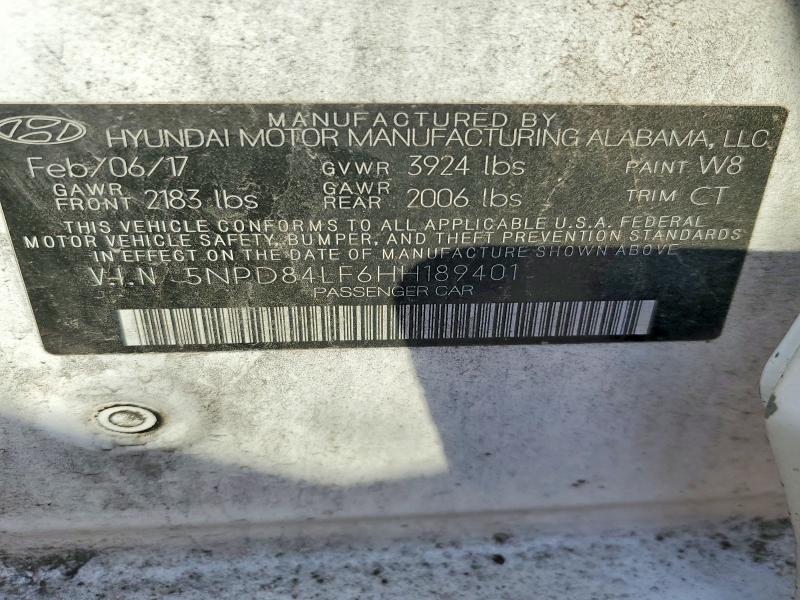 Aukcja sprzedaży 2017 Hyundai Elantra, vin: 5NPD84LF6HH189401, numer aukcji: 56630086
